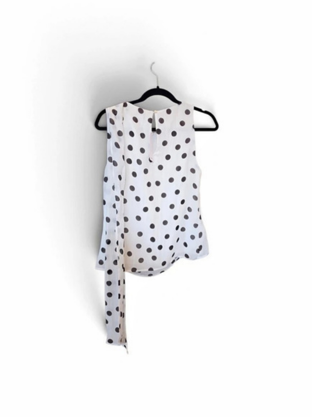 Mango Polka Dot Blouse with Scarf White & Black Size Medium - Picture 7 of 13